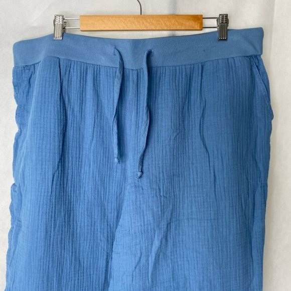 Naturals d & co women’s cotton pants wide leg light blue pull on elastic size 1X - Picture 3 of 11
